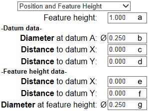 Position and height inputs