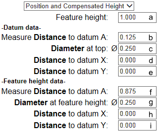 Position and compensated height inputs